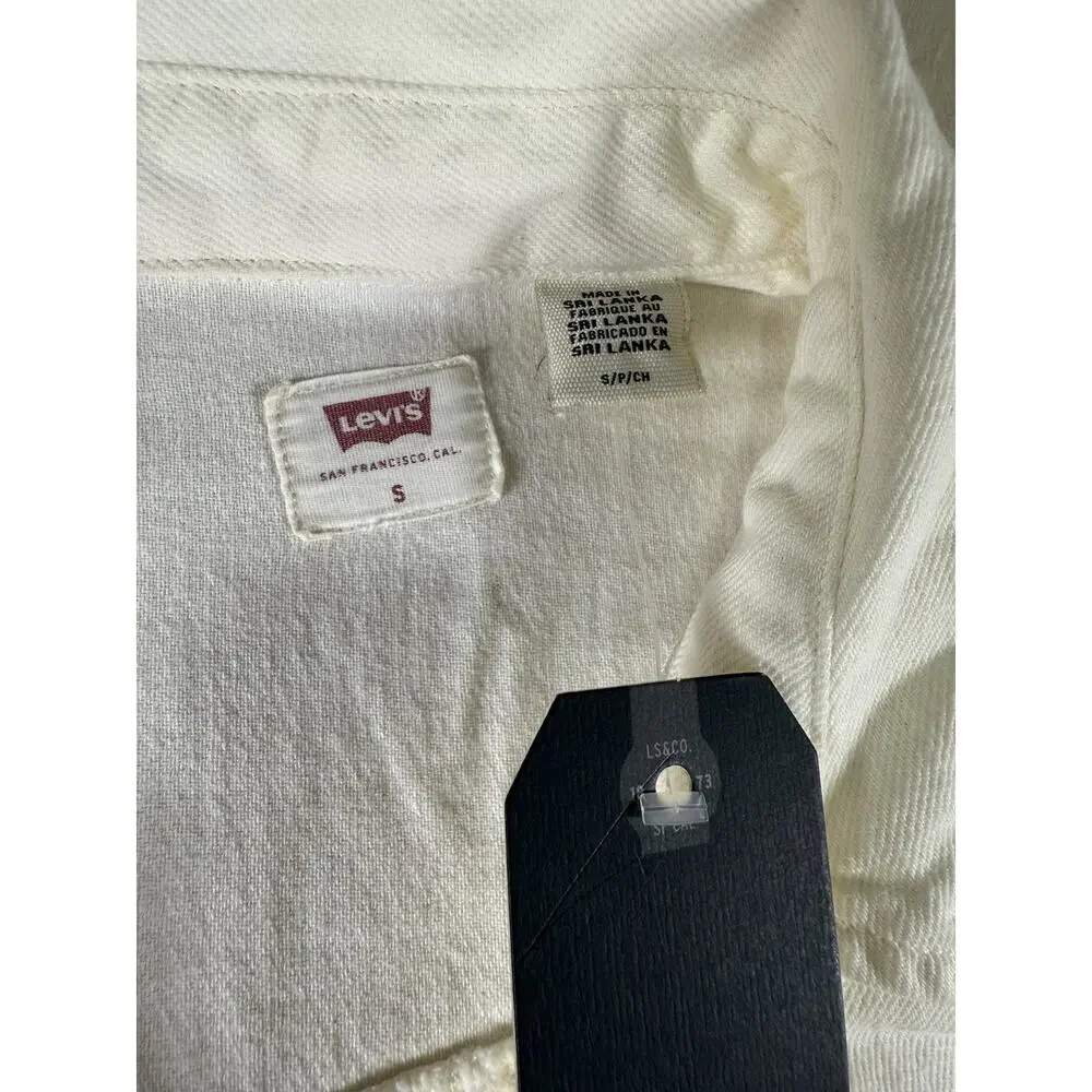 Levi's L93808 Womens White Ainsley Denim Utility Dress Size Small (NWT)